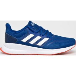 Adidas - Buty Runfalcon. Niebieskie buty sportowe na co dzień męskie ADIDAS, bez wzorów, z gumy, sportowe, bez ramiączek, bez kaptura. Za 199.90 zł.
