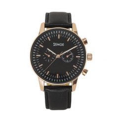 Zegarek Zemge Zegarek męski z kolekcji CLASSIC Czarny / Różowe złoto ZC1002 uniwersalny. Czarne zegarki męskie ZEMGE, złote. Za 332.10 zł.
