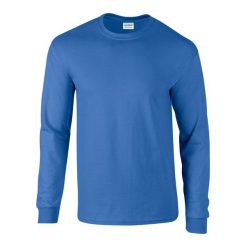 Ultra Bawełniana Koszulka Z Długim Rękawem Unisex Dla Dorosłych. Niebieskie koszulki męskie z długim rękawem GILDAN, xl, bez wzorów, z bawełny, sportowe, bez kołnierzyka, bez ramiączek. Za 107.99 zł.