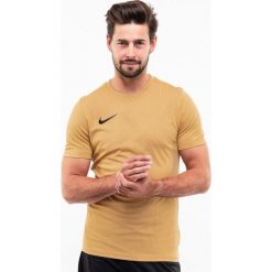 Koszulka sportowa męska Nike Dry Park VII JSY SS. Żółte t-shirty sportowe męskie Nike, m, bez wzorów, sportowe, bez ramiączek. Za 69.00 zł.