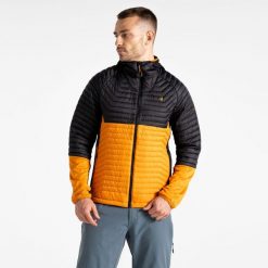 Kurtka turystyczna hybrydowa męska Descending. Czarne kurtki męskie Dare 2B, m, bez wzorów, z puchu, sportowe, bez ramiączek, bez kaptura. W wyprzedaży za 429.99 zł.