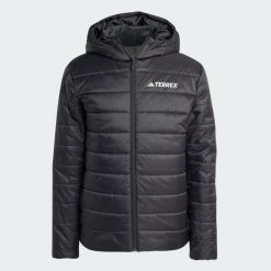 Kurtka z kapturem z ociepleniem Terrex Multi Essentials CLIMAWARM. Czarne kurtki męskie ADIDAS, l, bez wzorów, z puchu, sportowe, bez ramiączek, z kapturem. W wyprzedaży za 351.20 zł.