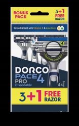 Golarka DORCO Pace 4 Pro Jednorazowa maszynka do golenia 4 ostrza 1 op. - 4 szt. Golarki męskie NoName. Za 23.86 zł.