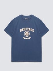 Koszulka męska z nadrukiem niebieska Feren 402. Niebieskie t-shirty męskie Big Star, l, bez wzorów, z bawełny, bez kołnierzyka, bez ramiączek. Za 99.99 zł.