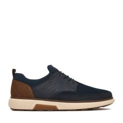 Półbuty Rieker. Niebieskie codzienne półbuty męskie Rieker, bez wzorów, bez obcasa, bez zapięcia. Za 389.99 zł.