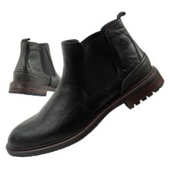 Buty sztyblety męskie Wrangler Randy. Czarne sztyblety męskie Wrangler, z materiału, bez obcasa, bez zapięcia. Za 259.80 zł.