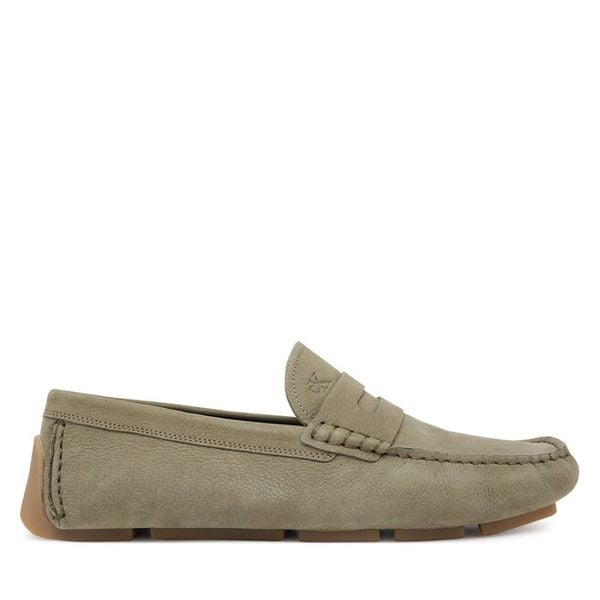 Mokasyny Calvin Klein. Zielone mokasyny męskie Calvin Klein, bez zapięcia. Za 489.99 zł.