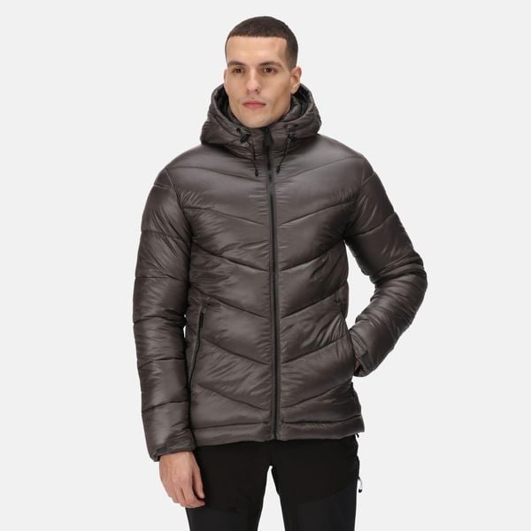 Kurtka turystyczna męska Toploft II Regatta. Szare kurtki męskie Regatta, m, bez wzorów, z puchu, eleganckie, bez ramiączek, bez kaptura. Za 219.99 zł.
