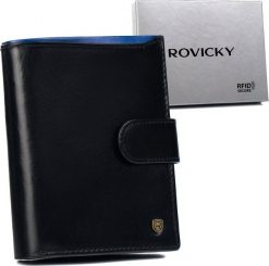 Rovicky Skórzany portfel męski na karty z systemem RFID Protect Rovicky NoSize. Portfele męskie ROVICKY, bez wzorów. Za 80.96 zł.