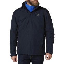 Kurtka przeciwdeszczowa męska Helly Hansen DUBLINER INSULATED. Niebieskie kurtki męskie Helly Hansen, m, bez wzorów, z syntetyku, bez ramiączek, bez kaptura. Za 994.00 zł.