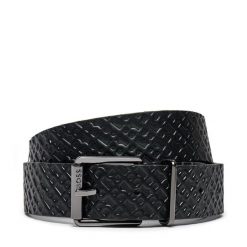 Pasek Męski BOSS. Czarne paski męskie Boss, bez wzorów. Za 249.99 zł.