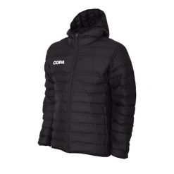 Kurtka Puffer z Kapturem dla dorosłych - Czarna. Czarne kurtki męskie COPA FOOTBALL, s, bez wzorów, z puchu, bez ramiączek, z kapturem. Za 383.47 zł.