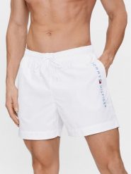 Tommy Hilfiger Szorty kąpielowe UM0UM03258 Biały Regular Fit. Białe kąpielówki męskie Tommy Hilfiger, bez wzorów, z syntetyku. Za 189.99 zł.