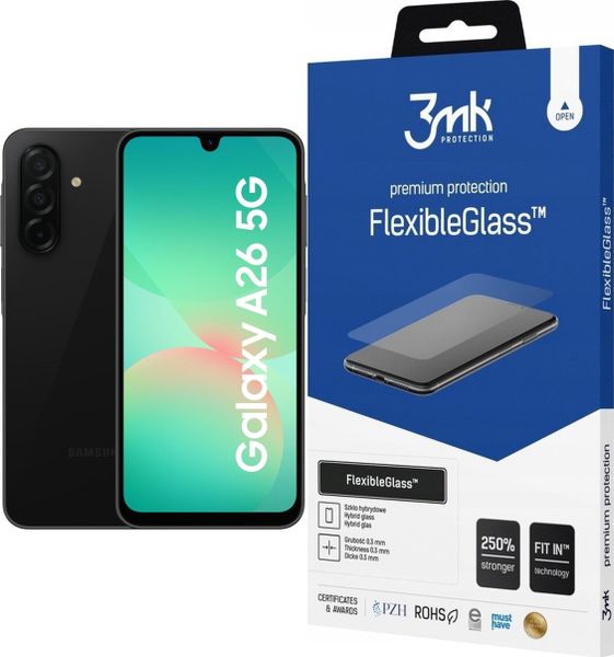 Smartfon Samsung Galaxy A26 5G 8/256GB Czarny (SM-A266BZKCEUB) + FlexibleGlass. Czarne smartfony SAMSUNG. Za 1,112.00 zł.