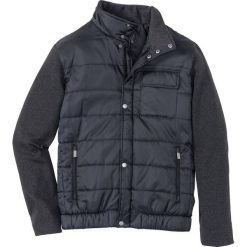 Kurtka pikowana z rękawami z materiału w optyce dzianiny bonprix ciemnoszary. Kurtki męskie marki Giacomo Conti. Za 124.99 zł.