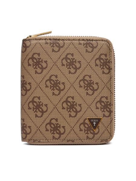 Guess Portfel SMMALO LEA02 Beżowy. Brązowe portfele męskie Guess, z aplikacjami, ze skóry. Za 329.99 zł.