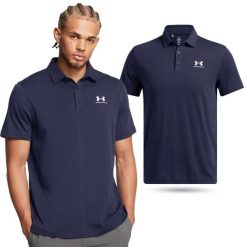 Koszulka polo męska Under Armour UA Icon. Niebieskie koszulki polo męskie Under Armour, m, bez wzorów, sportowe, bez kołnierzyka, bez ramiączek. Za 199.99 zł.