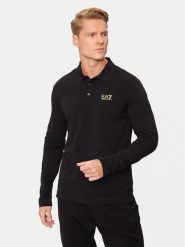 EA7 Emporio Armani Polo 8NPF15 PJVQZ 0208 Czarny Regular Fit. Czarne koszulki polo męskie EA7 Emporio Armani, m, bez wzorów, z bawełny, bez kołnierzyka, bez ramiączek. Za 219.99 zł.