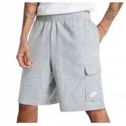 Spodenki Sportowe Męskie Nike M NSW Club FT Cargo Short. Szare szorty sportowe męskie Nike, bez wzorów, sportowe. Za 140.80 zł.