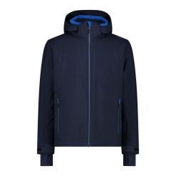 Kurtka narciarska z materiału serżowego CMP. Niebieskie kurtki narciarskie i snowboardowe męskie CMP, na zimę, bez wzorów, bez kaptura, narciarskie. W wyprzedaży za 349.99 zł.