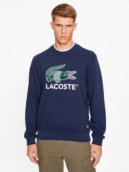 Lacoste Bluza SH1281 Granatowy Regular Fit. Niebieskie bluzy nierozpinane męskie Lacoste, m, bez wzorów, z bawełny, bez ramiączek, bez kaptura. Za 399.99 zł.