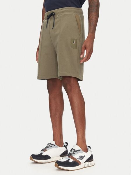Aeronautica Militare Szorty sportowe 251BF020F584 Khaki Regular Fit. Brązowe szorty sportowe męskie Aeronautica Militare, bez wzorów, z bawełny, sportowe. Za 359.99 zł.