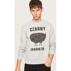 Sportowa bluza z nadrukiem - Jasny szar. Bluzy bez kaptura męskie marki Reserved. W wyprzedaży za 49.99 zł.