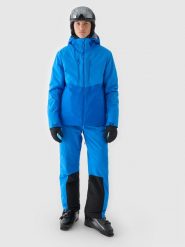 4F Spodnie narciarskie z szelkami membrana Dermizax 20000 męskie - turkusowe XL. Niebieskie spodnie narciarskie i snowboardowe męskie 4f, bez wzorów, z dzianiny, narciarskie, Dermizax. W wyprzedaży za 499.99 zł.