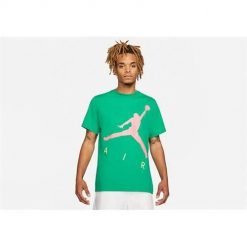 Koszulka sportowa męska Nike Air Jordan Jumpman. Zielone t-shirty sportowe męskie Nike, l, bez wzorów, sportowe, bez ramiączek. Za 149.00 zł.