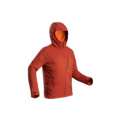 Kurtka trekkingowa Trek 900 Windwarm. Brązowe kurtki męskie FORCLAZ, xl, bez wzorów, z elastanu, bez ramiączek, bez kaptura. Za 309.99 zł.