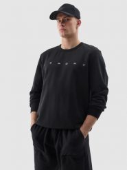 4F Bluza dresowa nierozpinana bez kaptura męska - czarna M. Czarne bluzy nierozpinane męskie 4f, l, bez wzorów, z bawełny, klasyczne, bez ramiączek, bez kaptura. W wyprzedaży za 79.99 zł.