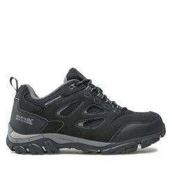 Trekkingi Regatta. Czarne buty zimowe męskie Regatta, bez wzorów, sportowe, bez obcasa, bez zapięcia. Za 399.99 zł.