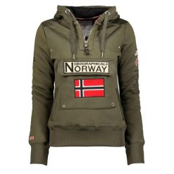 Bluza męska Geographical Norway GYMCLASS KAKI 054 khaki. Zielone bluzy nierozpinane męskie Geographical Norway, m, bez wzorów, z bawełny, sportowe, bez ramiączek, bez kaptura. Za 169.00 zł.