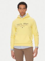 Tommy Hilfiger Bluza Center Stack MW0MW38672 Żółty Regular Fit. Żółte bluzy nierozpinane męskie Tommy Hilfiger, m, bez wzorów, z bawełny, bez ramiączek, bez kaptura. Za 309.99 zł.