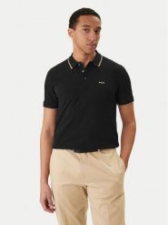 BOSS Polo Parlay 190 50494697 Czarny Regular Fit. Czarne koszulki polo męskie Boss, l, bez wzorów, z bawełny, bez kołnierzyka, bez ramiączek. Za 499.99 zł.