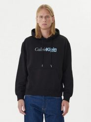 Calvin Klein Bluza LV04LD241G Czarny Regular Fit. Czarne bluzy nierozpinane męskie Calvin Klein, l, bez wzorów, z bawełny, bez ramiączek, bez kaptura. Za 389.99 zł.