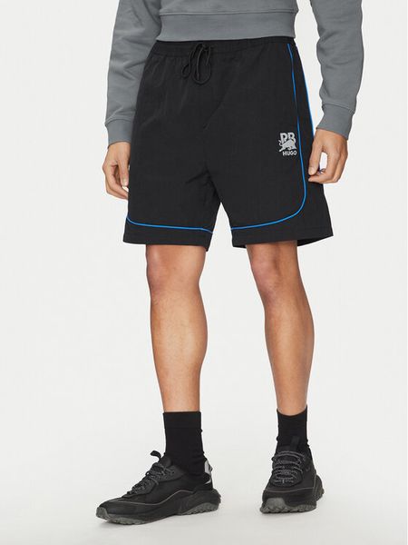HUGO Szorty sportowe Garat 50542807 Czarny Regular Fit. Czarne szorty sportowe męskie Hugo, bez wzorów, z syntetyku, sportowe. Za 479.99 zł.