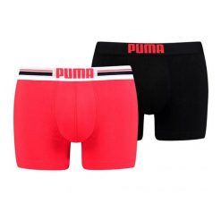 Bokserki Męskie Z Logo Placed (zestaw 2 Sztuk). Czarne bokserki męskie Puma, m, bez wzorów. Za 110.99 zł.