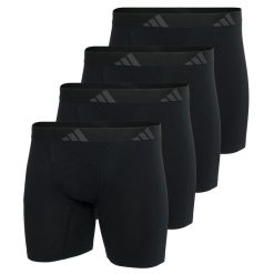 Bokserki Active Flex Cotton Ergonomic 4 pak. Czarne bokserki męskie ADIDAS, m, bez wzorów, z bawełny. Za 298.00 zł.