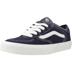Buty VANS ROWLEY CLASSIC Niebieski. Niebieskie buty trekkingowe męskie Vans, bez wzorów, ze skóry, sportowe, bez obcasa, bez zapięcia. Za 403.82 zł.