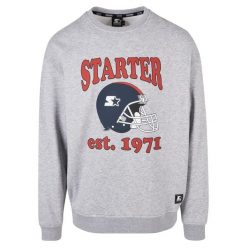 Sweter z okrągłym dekoltem Starter Football. Szare swetry męskie Starter, bez wzorów, bez kołnierzyka, bez ramiączek. Za 304.50 zł.