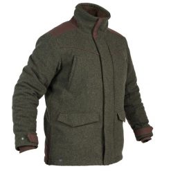 Kurtka myśliwska Solognac 900 wełna. Brązowe kurtki outdoor męskie SOLOGNAC, m, bez wzorów, z wełny, bez kaptura, outdoorowe. Za 699.99 zł.