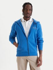 Tommy Hilfiger Bluza Brand Love MW0MW42462 Niebieski Regular Fit. Niebieskie bluzy rozpinane męskie Tommy Hilfiger, l, bez wzorów, z bawełny, bez ramiączek, bez kaptura. Za 529.99 zł.