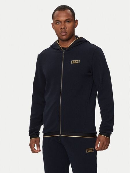 EA7 Emporio Armani Bluza 7M000037 AF10344 UB102 Granatowy Regular Fit. Niebieskie bluzy rozpinane męskie EA7 Emporio Armani, m, bez wzorów, z syntetyku, bez ramiączek, bez kaptura. Za 479.99 zł.