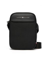 Tommy Hilfiger Saszetka Th Foundation Mini Reporter AM0AM13624 Czarny. Czarne saszetki męskie Tommy Hilfiger, bez wzorów, ze skóry. Za 299.99 zł.