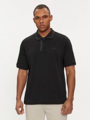 Calvin Klein Polo Logo Tape K10K112463 Czarny Regular Fit. Czarne koszulki polo męskie Calvin Klein, m, bez wzorów, z bawełny, bez kołnierzyka, bez ramiączek. Za 219.99 zł.