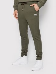 Alpha Industries Spodnie dresowe Basic 116370 Zielony Regular Fit. Zielone spodnie dresowe męskie Alpha Industries, bez wzorów, z bawełny. Za 239.99 zł.