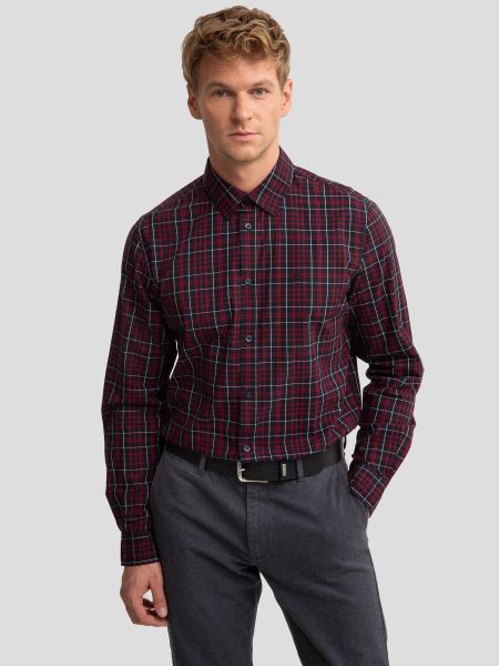 Koszula męska w kratę bordowo-czarną Iwmeso 906. Czarne koszule męskie Big Star, l, bez wzorów, bez kołnierzyka, bez ramiączek. W wyprzedaży za 159.99 zł.