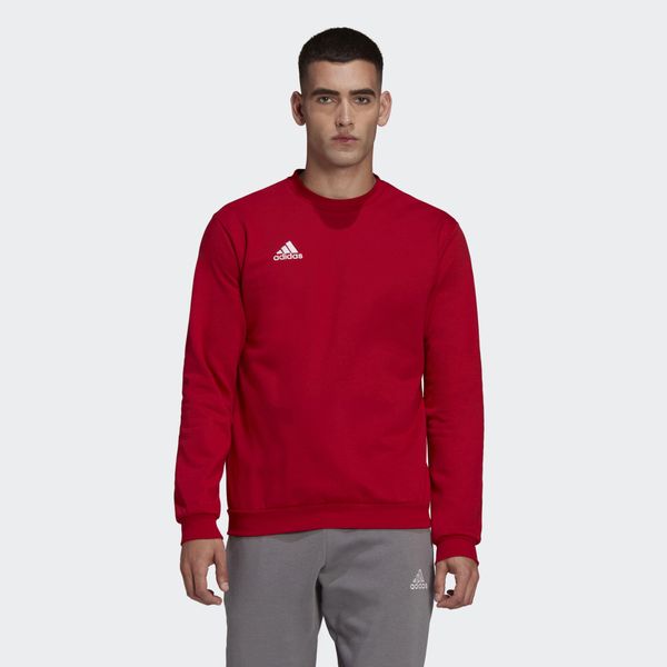 Bluza adidas Entrada 22. Czerwone bluzy nierozpinane męskie ADIDAS, xl, bez wzorów, z bawełny, sportowe, bez ramiączek, bez kaptura. Za 126.20 zł.