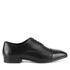 Półbuty Lasocki. Czarne eleganckie półbuty męskie Lasocki, wizytowe, bez obcasa, bez zapięcia. Za 229.99 zł.